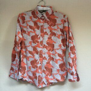 Metiseko Lemongrass Womens Hidden Garden Terracotta Casual Shirt XS Long Sleeve